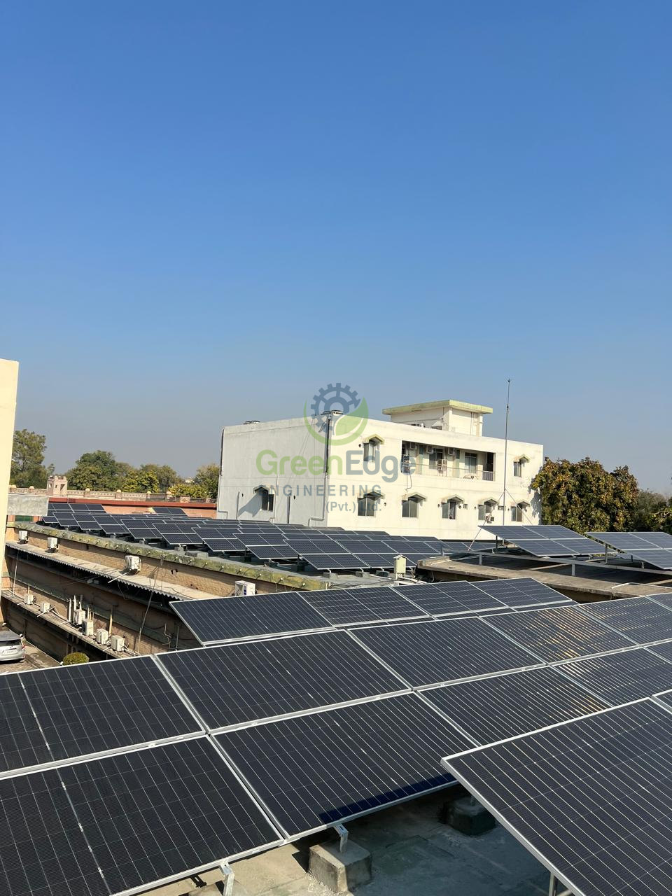 PV modules and surrounding rooftops